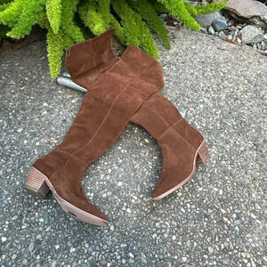 Steve Madden Brown Suede Lucca Over the Knee Boots Size 6.5
